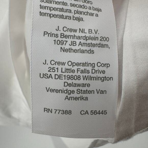 J. Crew White Collared Short-Sleeve Tie-Waist Dress Womens Size 12 Button Front - Picture 11 of 13